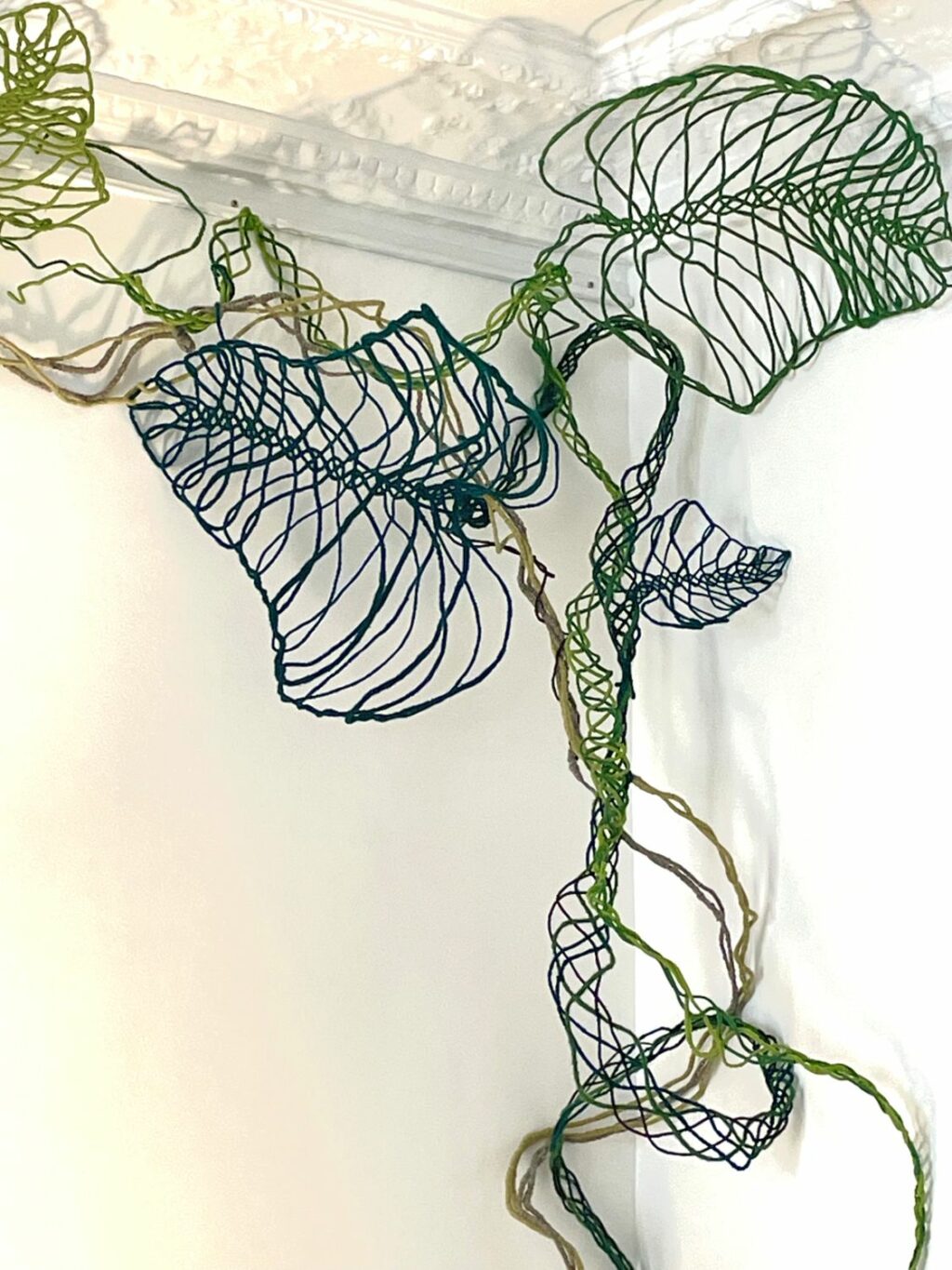 Tressage de feuille de laine : feuillage de laine tressé pour déco d'intérieur