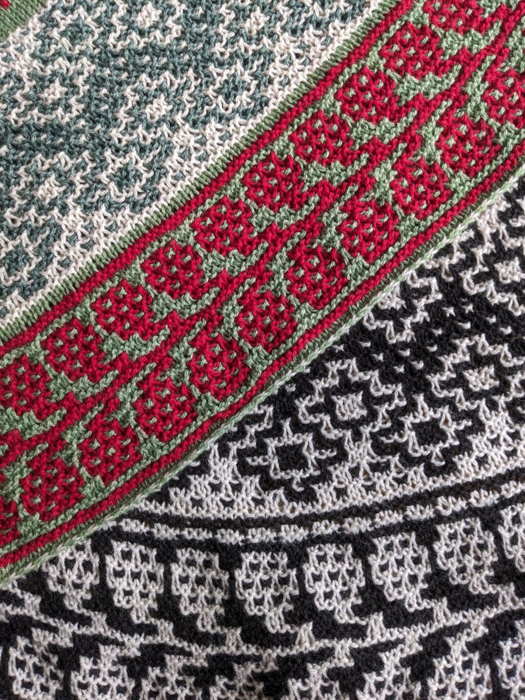 Tricotage jacquard mosaïque